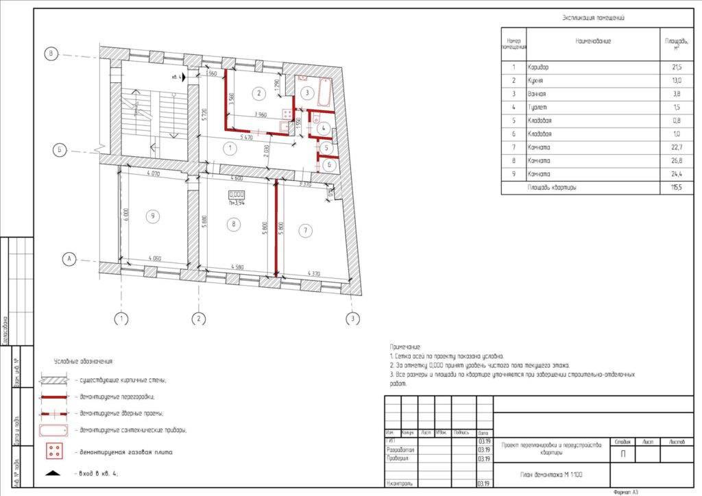 В планах и схемах проекта указывается текущее и будущее местоположение квартиры на этаже